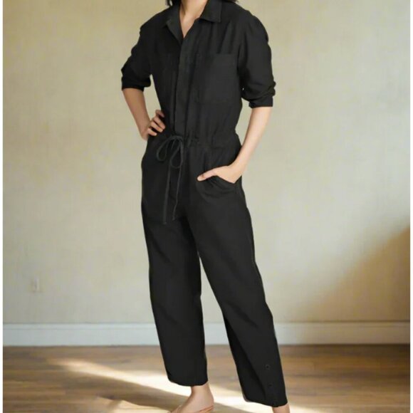 Citizens of Humanity Frida Slouchy Jumpsuit Womens Small Olive Straight Crop - Picture 1 of 10